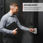 Kwikset SmartCode 955 Light Commercial 10-Button Keypad Satin Nickel Electronic Kingston Lever, Featuring Convenient Keyless Entry, 3-Year Battery Life and High Traffic Durability