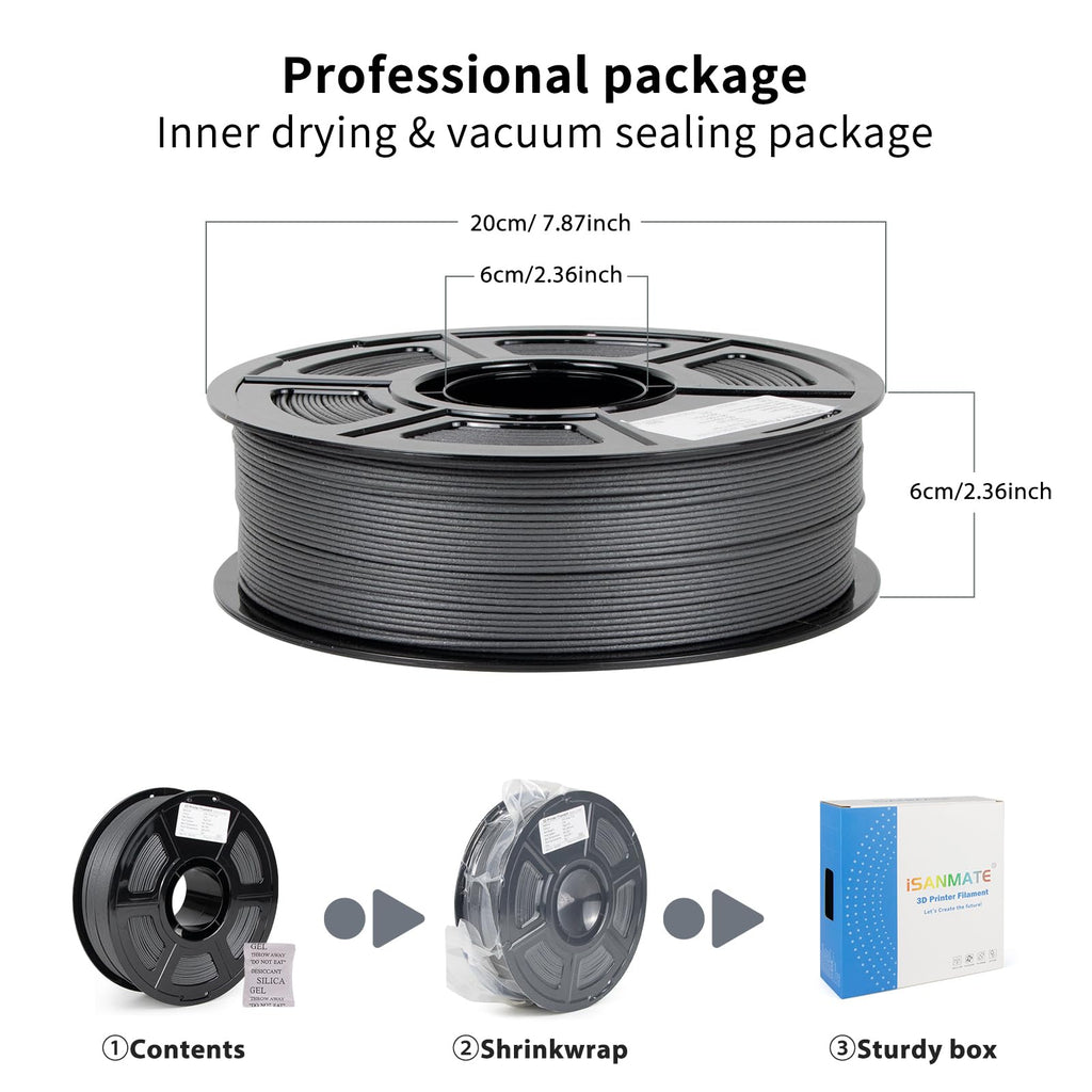 iSANMATE ASA-GF 3D Printer Filament, 10% Glass Fiber Reinforced, Superior Weather & UV Resistance, High Strength & Thermal Stability for Outdoor & High-Impact Applications (1kg, Grey)