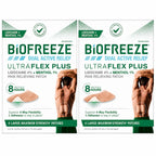 Biofreeze Ultraflex Maximum Strength 4% Lidocaine + 1% Menthol Patches, Non-Menthol, Flexible Pain Relief Patch for Lower Back, Neck, Knee, Shoulder, 4 Large Pain Patches (2 Pack)