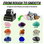 C1 Pro Brushless Rock Tumbler Kit - Professional Large 2.5LB Capacity, Up to 3X More Durable, Ultra Long Working Life Rotary Polisher with Full Accessories & Memory Function, Ideal for Adults Kids