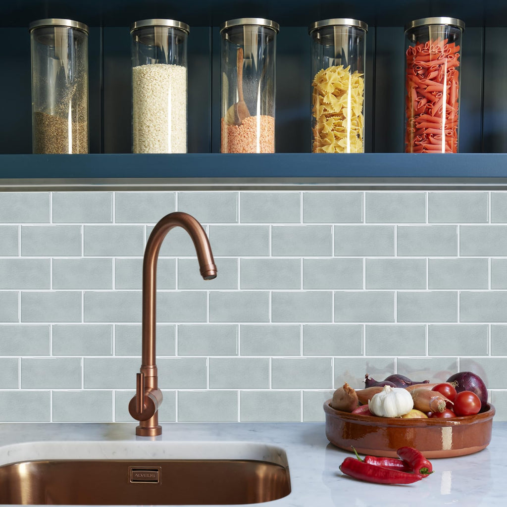 STICKGOO 10-Sheet Subway Tile Peel and Stick Backsplash, Self Adhesive Vinyl Wall Tiles, Stick on Backsplash for Kitchen and Bathroom(Thicker Design)