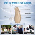 Flaygo Rechargeable Hearing Aids for Seniors - 16-Channel Digital Chip OTC Hearing Aid with Smart Noise Reduction for Clear Sound,150+Hrs Ultra Long Standby, Medical Silicon,Comfortable Anti-Slip Fit