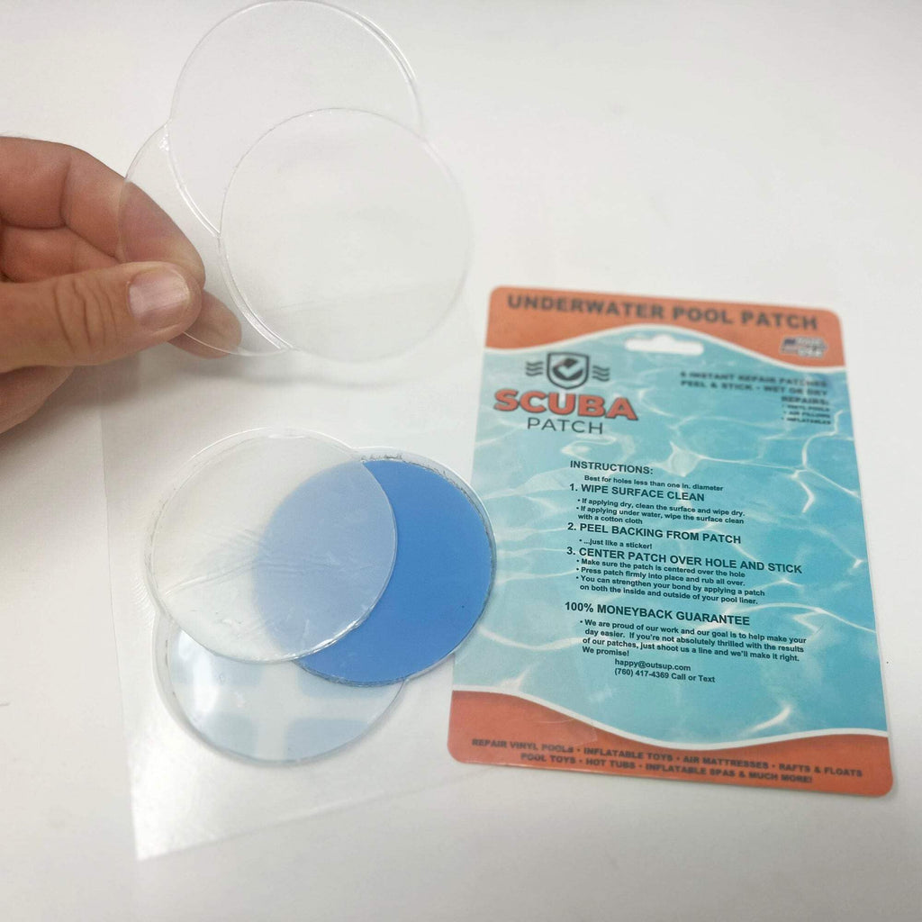 Scuba Patch Heavy Duty Underwater Pool Liner Patches; 2 Pack 5.5"x8.5" | Heavy Duty | Instant | Waterproof | Glue-Less | Peel and Stick | Swimming Pool Liner Repair Patches Pool Print