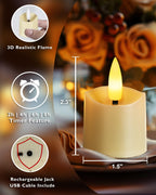 Homemory 6 PCS Rechargeable LED Flameless Votive Tea Lights