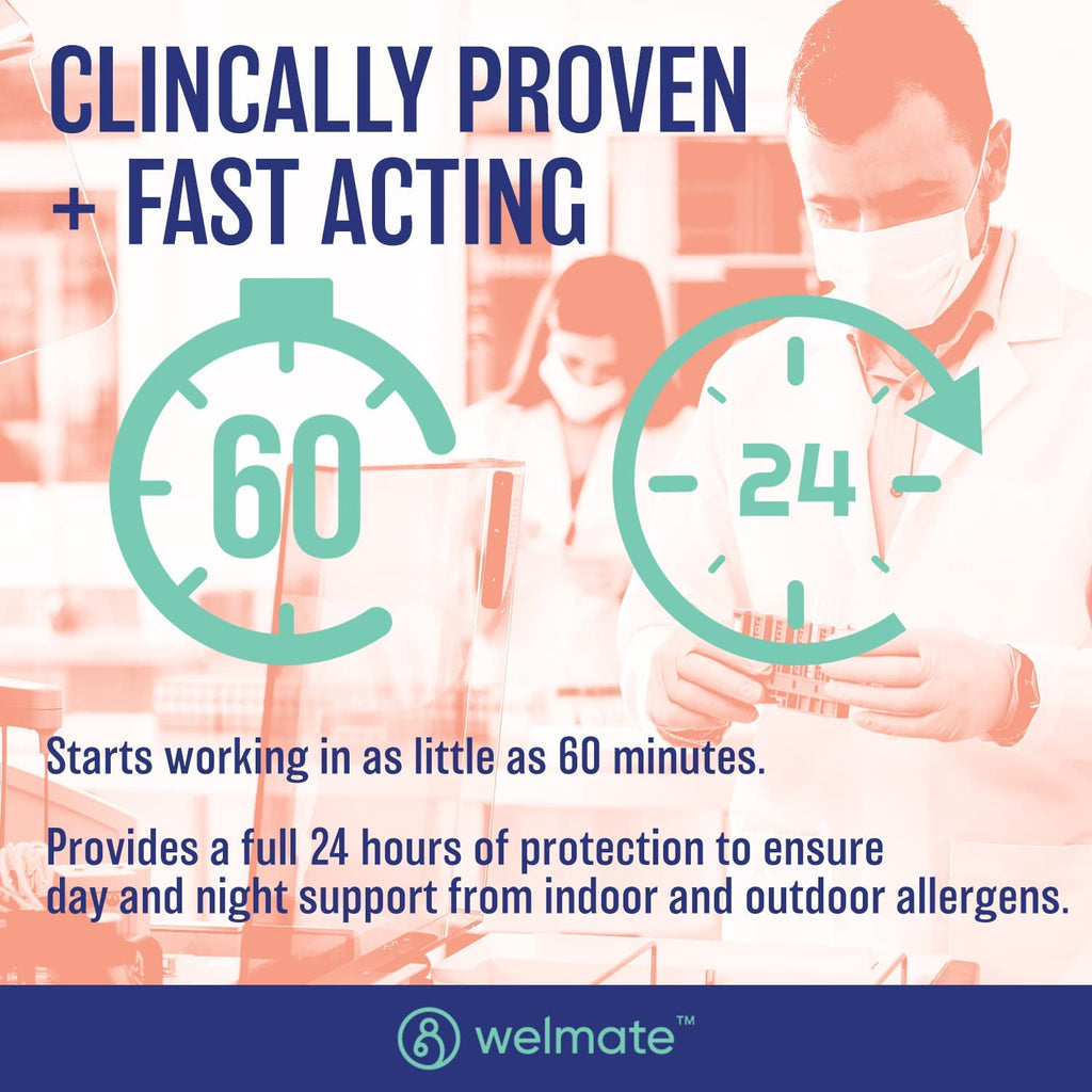 WELMATE - Levocetirizine Dihydrochloride 5mg (360 ct) - Allergy Medicine - 24 Hours - Antihistamine - Allergy Relief Pills - Over-The-Counter Medication