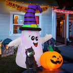 GOOSH 5FT Inflatable Halloween Cute Ghost with The Pumpkin Blow Up Inflatables Halloween Outdoor Yard Decoration