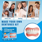 Moldable False Teeth - Silicone Dentures - Men and Veneers Teeth for Women - Upper and Lower Matching Set - Fix Your Smile at Within Minutes - Blue - 1PCS - Y7