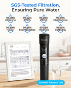 Waterdrop 15UA Under Sink Water Filter System, 19000 Gallons, Reduces Lead, Chlorine, Bad Taste & Odor, Under Counter Water Filter Connects Directly to Your Faucet, NSF/ANSI 42 Certified, 2 Years