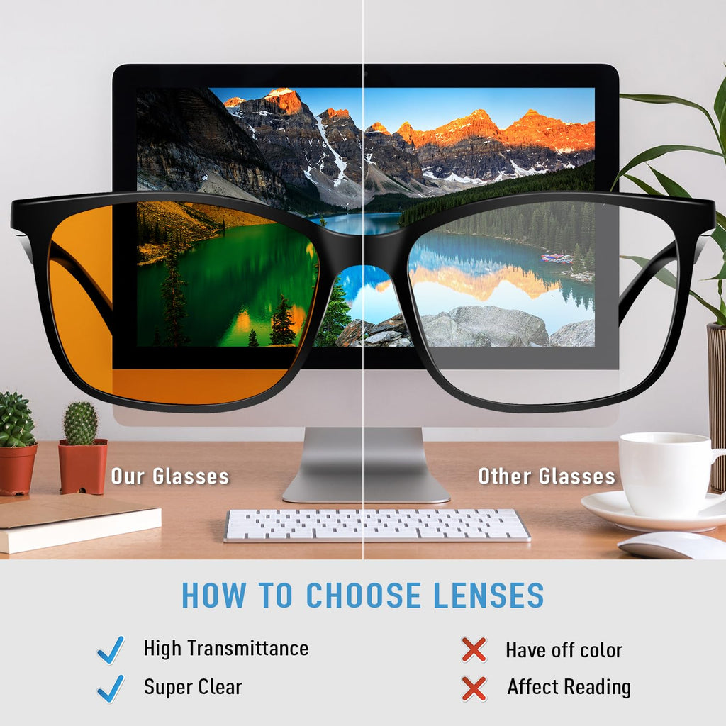 Okany Blue Light Blocking Glasses Gaming Computer Glasses Powerful Professional Screen Filter, 2.0 Upgraded Technology Anti-Fatigue Anti Glare UV Protection & Eyestrain Game Glasses for Women Men