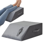 MEGCXIT Leg Pillow Elevation Blood Circulation, Leg Wedge for Elevation for Swelling, Leg Elevating Pillow for After Surgery, Memory Foam Foot Knee Pillow for Back Sleeping 24×22×8 Inch Short Plush