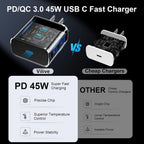 Type C Charger Fast Charging, 45W USB C Fast Charger Block with 10FT Cable