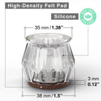 16 PCS Chair Leg Floor Protectors with Felt Pads X-Protector - 1.4" - 1.8" - Furniture Pads for Hardwood Floors - Clear Chair Pads - Floor Protectors for Chairs - Brown Chair Leg Covers!