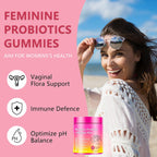 Josmon Her Juicy Premium Feminine Probiotics Gummies for Women, Pineapple Flavor Feminine Gummies with Slippery Elm Support pH Balance, Improve Immune, Vegan, Gluten Free, Crimson, 1 Pack
