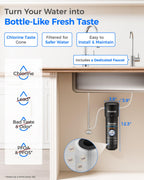 Waterdrop 10UB Under Sink Water Filter System, Reduces PFAS, PFOA/PFOS, Lead, Chlorine, Bad Taste & Odor, NSF/ANSI 42 Certified, Under Sink Water Filter with Faucet, 1 Year