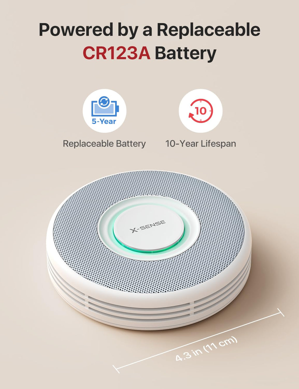 X-Sense XS0B-MR61 2.4 GHz Wi-Fi Connection via Base Station (Included), White, 6 Smoke Detectors