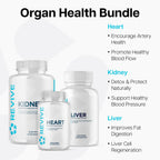 Revive MD Supplement Bundle for Heart, Kidney & Liver Health – Daily Organ Support with Natural Ingredients – Vegan, Gluten-Free & Soy-Free Supplements for Men & Women – 45 Servings + 30 Servings (x2)