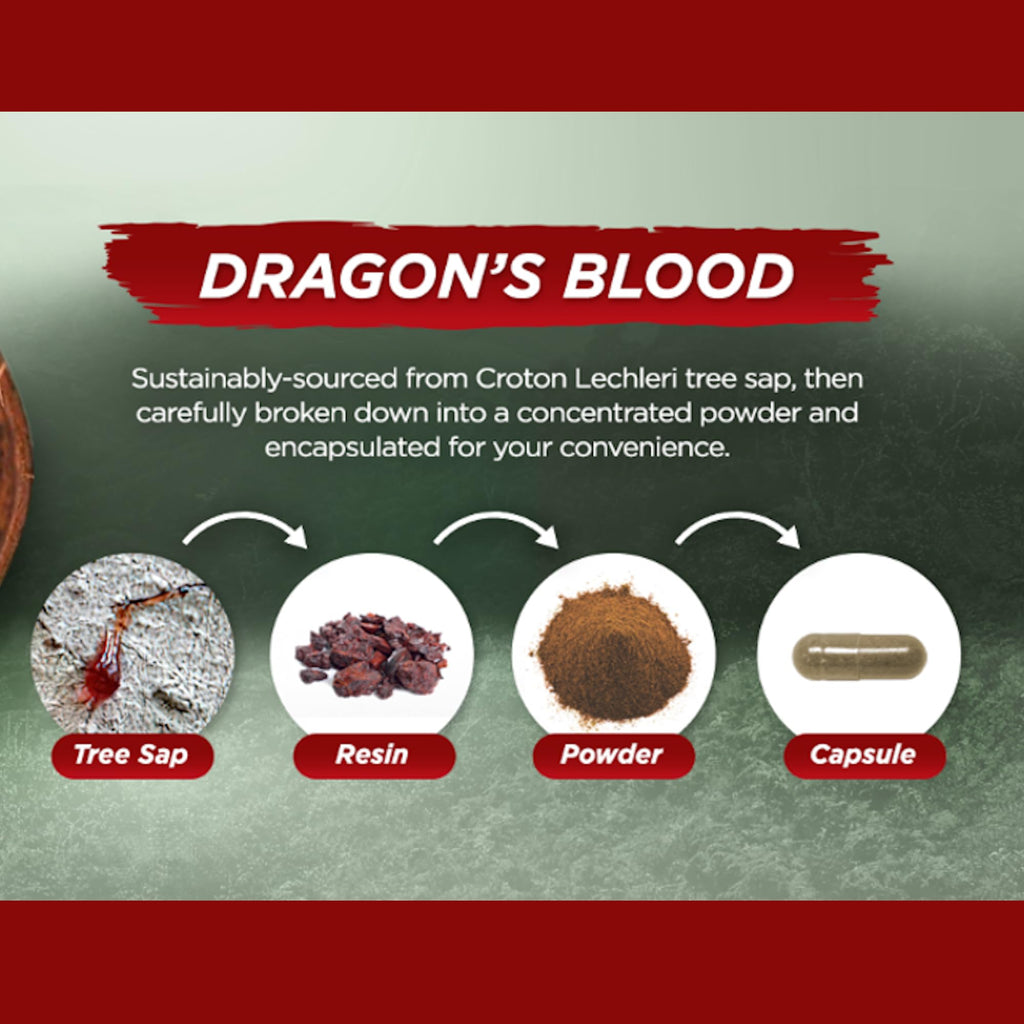 Vital Planet - Dragon's Blood Resin Extract Croton Lechleri Sangre de Drago (Sangre de Grado) Digestive Health Supplement Sustainably Sourced from Amazon Rainforest of Peru, 500mg 60 Capsules