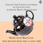 Cauldon Ceramics Classic Brown Betty Tea Pot | Hand Made 2 Cup Brown Betty Teapot with Logo | Made with Staffordshire Red Clay | Traditional Teapot | Authentic, Made in England Teapot | 20 Fl Oz