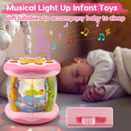 Baby Girl Toys Tummy Time Musical Light Up Ocean Rotating Projector Gifts