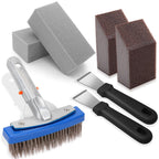 Pumice Stone for Pool and Stainless Steel Pool Brush Kit to Reomve Erase Rust Stain Spot in Concrete Plaster Pool Spa and Calcium Deposit on Pool Tile