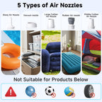 Portable Air Pump for Inflatables, 4.5kPa Mini Air Mattress Pump with Camping Light, 2400mAh Battery Rechargeable Air Pump for Pool Floats, Sleeping Pads, Swimming Ring, Vacuum Storage Bags, Green