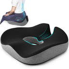 anzhixiu Concave U Surface Donut Pillow for Tailbone Pain Cradle Tailbone Reducing Pressure on Pelvis- Hemorrhoid Pillow for Office, Car, Home Seat- Black/Gray
