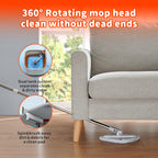 KZKR Spin Square mop and Bucket System with Wringer Set for Home with 2 Mop Pads (Grey,White)