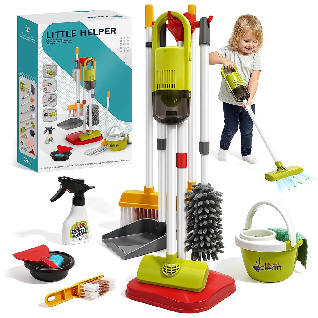 Dreamon Cleaning Set for Children - 14Pcs Toy Cleaning Set with Toy Vacuum