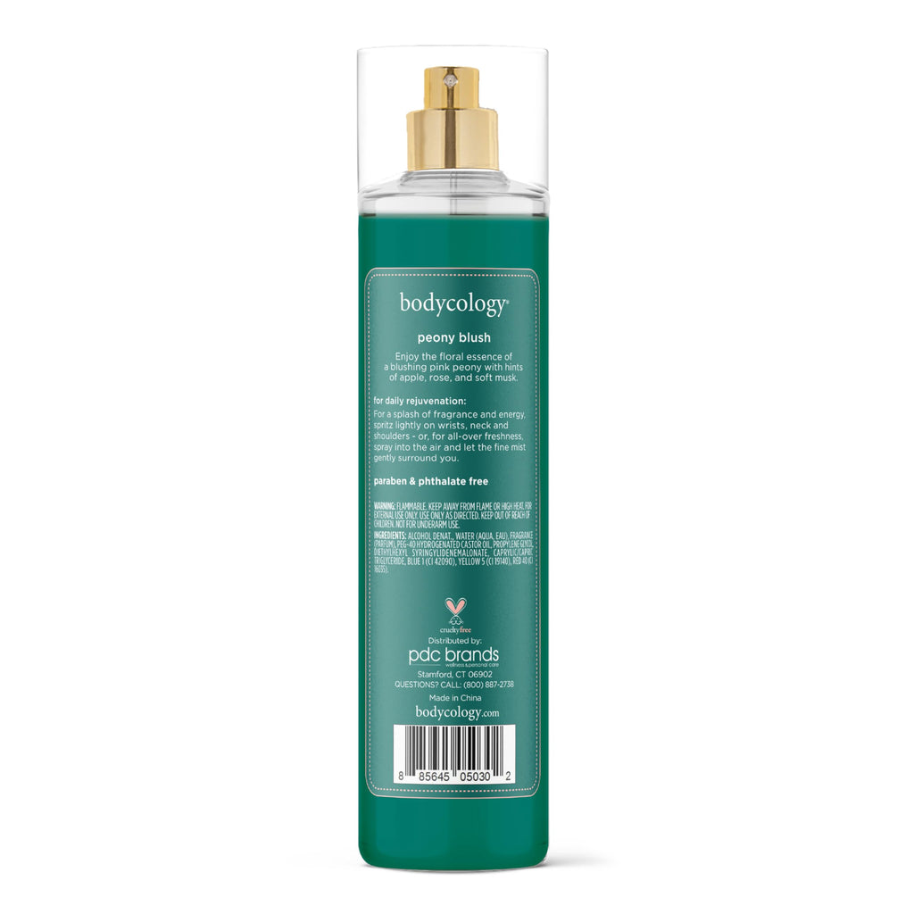 Bodycology Long-Lasting Fragrance Body Mist, Peony Blush, 8 fl oz