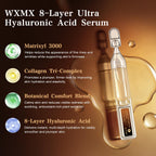WXMX Ultra Hyaluronic Acid Serum With 8 HA Forms + Matrixyl 3000, Collagen Tri - Complex & Peptide, Multi - Layer Hydration Anti-Aging Serum, Hyaluronic Acid Serum for Face (0.05 Fl Oz (Pack of 30))