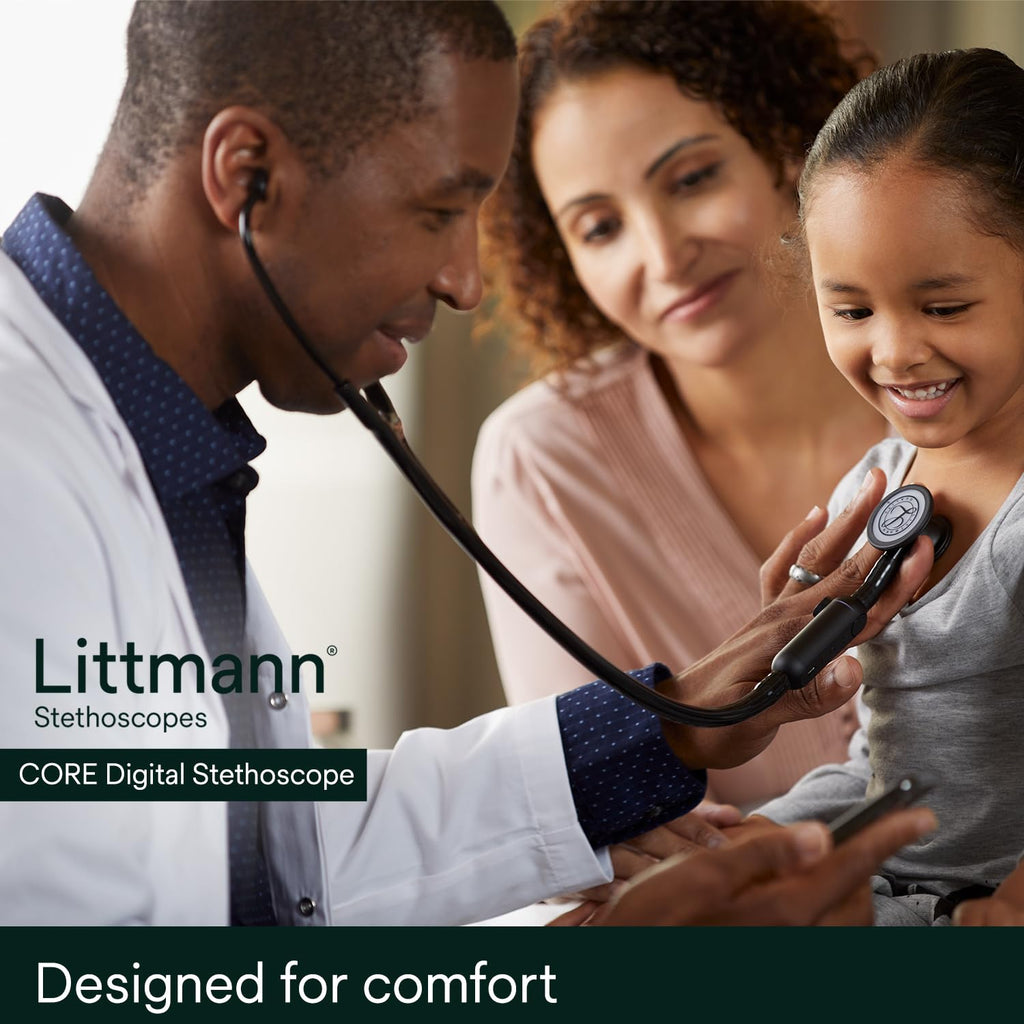3M Littmann CORE Digital Stethoscope, Our Most Advanced Stethoscope Yet, Up To 40x Amplification, Active Noise Cancellation, In-App Sound Wave Visualization, High Polish Copper Chestpiece, 8870