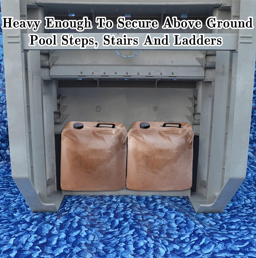 4 Pcs Pool Ladder Weights, 50 LB Universal Pool Steps Weight SandBag, Plastic Fillable Anchor Bag Container Pool Stair Weights for Above Ground Swimming Pool Entry System(Without Sand)