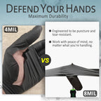 PROMEDIX P Heavy Duty Nitrile Gloves with Diamond Texture 8 Mil Non-Medical Disposable Glove Latex Free Powder Free Industrial -Black,L