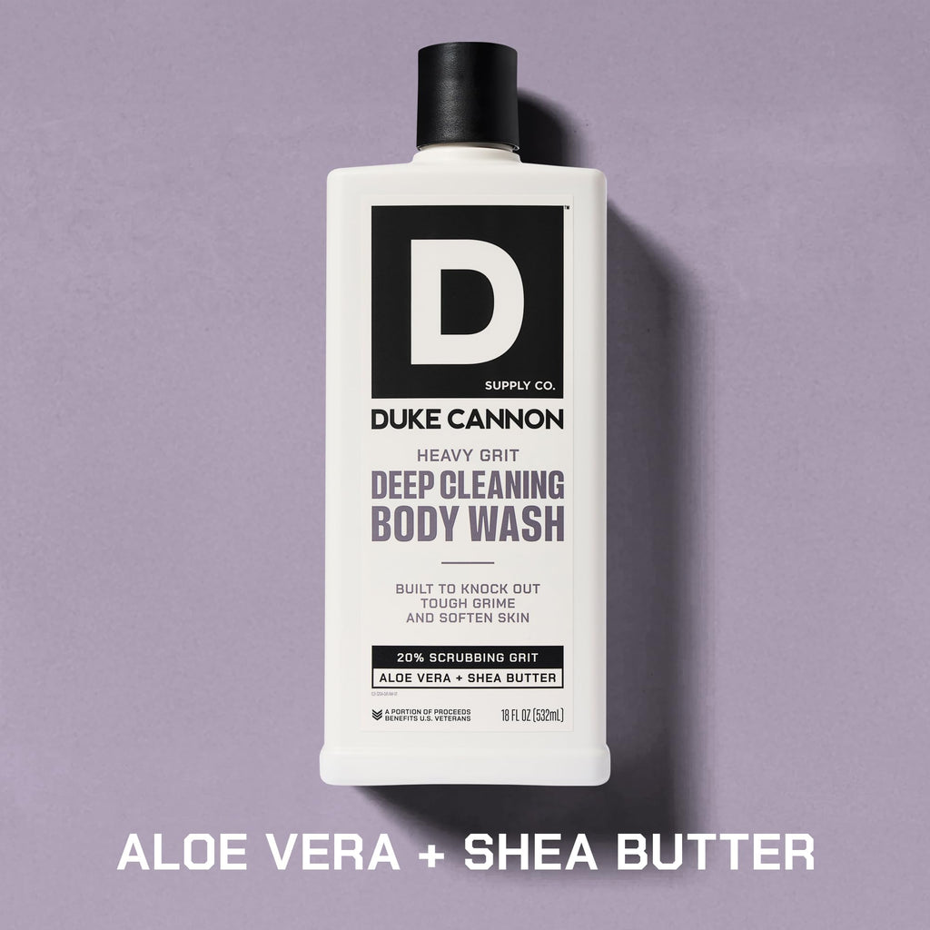 Duke Cannon Heavy Grit Body Wash - Deep Cleaning, 18oz | Industrial Strength Formula for Men, Refreshing Scent, Tough on Dirt & Sweat, Clean Skin & Invigorating Cleanse