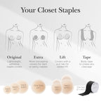 Nippies Lifting Silicone Nipple Covers, Skin Safe Adhesive Pasties Caramel