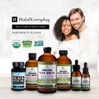 HalalEveryDay Organic Black Seed Oil - USDA Certified, Cold Pressed Glass Bottle 16oz - Over 1.5% Thymoquinone Turkish Black Cumin Nigella Sativa Non-GMO 100% Pure Blackseed Oil