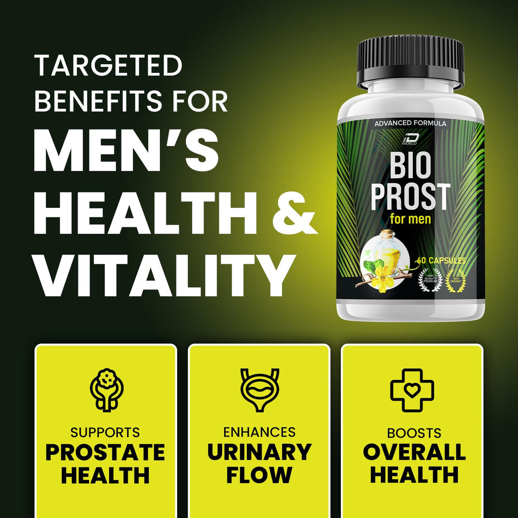 Indelo Bio Prost Supplement for Men – BioProst Pills Advanced Formula, Supplements Bio Prost for Men Health Supplement, Reviews (1 Pack - 60 Capsules)