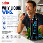 HerbFuse Saba Prime One Liquid Adaptogen Blend with Ashwagandha, Rhodiola, Reishi, Ginseng & Eleuthero - Herbal Supplement, 32 Fl Oz, 63 Servings