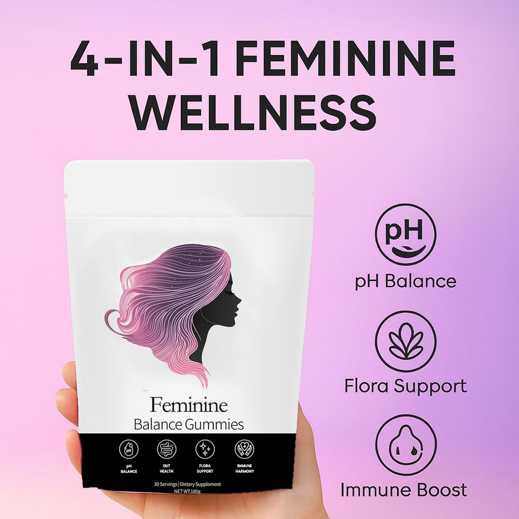 NEWUREHO Feminine Balance Gummies, Pineapple Gummies for Women Ph, Probiotic Blend Hawaiian Pineapple Flavored 60 Gummies