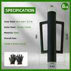 DCLFIRMX Fence Post Driver with Handle 16.5 Inch T Post Driver, 8LB Heavy Duty Hand Post Pounder, 2.7 inch Inner Diameter Hand Post Rammer for Metal Fence Stake, U Channel, Sign Post