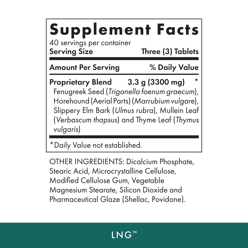 Michael's Health Naturopathic Programs LNG - 120 Vegetarian Tablets - Herbs for Lung and Respiratory Support - Kosher - 40 Servings