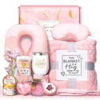 Birthday Gifts for Women Self Care Gifts Get Well Soon Gifts for Women,Relaxing Spa Gifts Basket w/Flannel Blanket Traveling Pillow Care Package christmas Birthday Gifts Idea for Mom Her Wife Friends