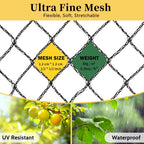 Jvgoo Bird Netting for Garden, 13 x 40 FT Bird Netting for Chicken Coop, Heavy Duty Garden Poultry Net Mesh with Ties and Staples for Fruit Trees Vegetables Against Birds, Deer, Squirrels