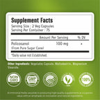 Immortal Herbs Policosanol 100mg Capsules, Derived from Sugar Cane, 150 Pills, Non-GMO and Gluten-Free Policosanol Supplement for Women and Men