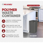 Rev-A-Shelf 2-Pack 35 Quart Polymer Replacement Trash Bin, Recycle Waste Garbage Container for Kitchen Cabinet Pullouts, Gray, RV-35-13-2 - Large Plastic Bins for Home and Office