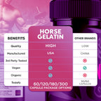 Horse Gelatin Capsules, HorseGelatin Pills for Men with All Natural Ingredients, Advanced Formula Men's Health and Wellness Support Pill, Maximum Strength Multivitamin Supplement (60 Capsules)