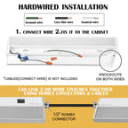 Ansen Hardwired Under Cabinet Lighting, 24in 18W LED Light for Kitchen/Closet, 1237lm, CRI>92, R9>90, 5 Color Temperature, Dimmable, 2700K-5000K(Warm White, Cool White, Daylight)