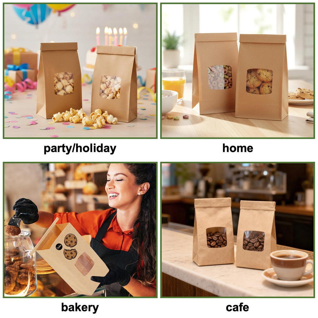 Moretoes 100pcs Small Bakery Cookie Bags with Seal,3.5x2.2x6.7In Treat Bags