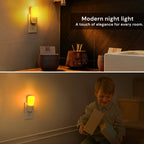 LOHAS-LED Amber Night Light, Dimmable Plug in Night Light with Light Sensor, Yellow Kids Nightlights, 5-80LM Sleep Light for Nursery, Bedroom, Bathroom, Hallway, Stairway, 2Pack