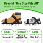 DenForste Lawn Aerator Shoes for Grass - Pre-Assembled Grass Aerator Shoes for Lawn - Soil Yard Aerator Tool for Aerating Patio Garden, Black
